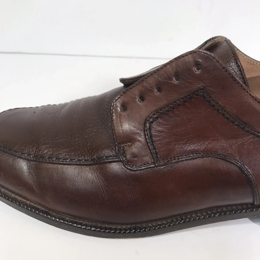 Bostonian Florentine Dress Shoes Men 8.5 M Brown Leather Apron Toe Made in Italy